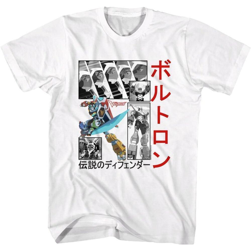 Japanese Voltron Graphic Tee Retro Anime Robot Fan Shirt T-Shirt